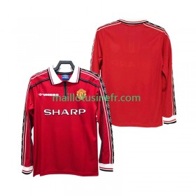 Maillot de Foot Manchester United 1999 Domicile Retro 1998 Manches Longues